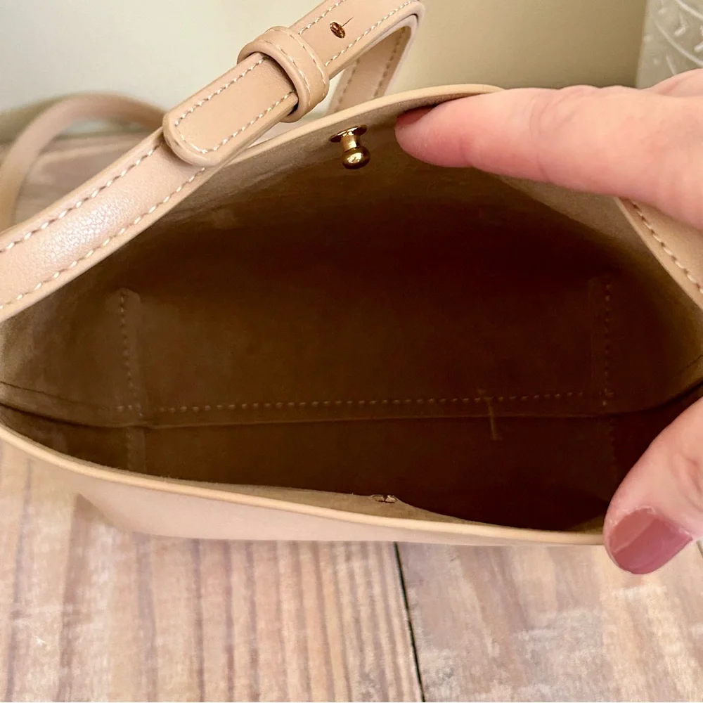 Samara Blush Pebble Leather Crossbody Bag